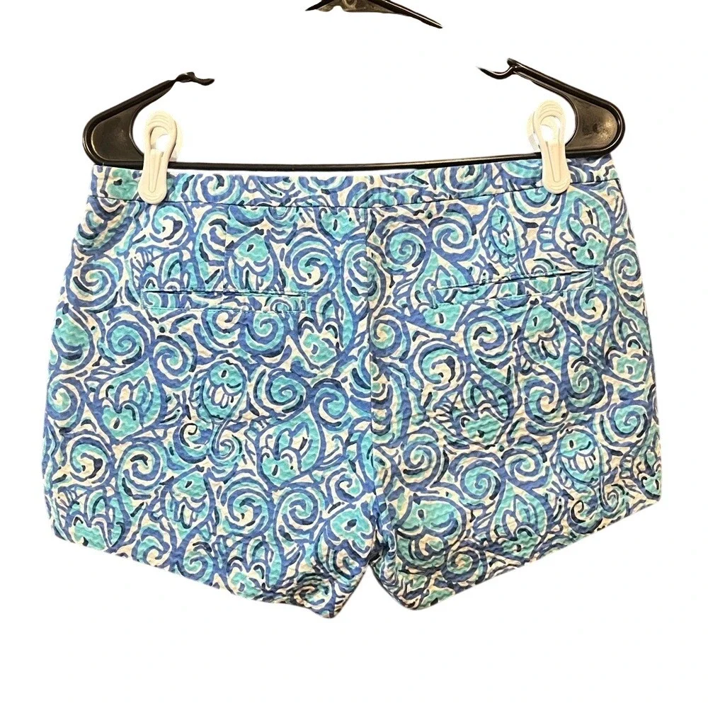 Lilly Pulitzer Printed Lounge ShortsBlue White Paisley fish Pattern Casual Comfy